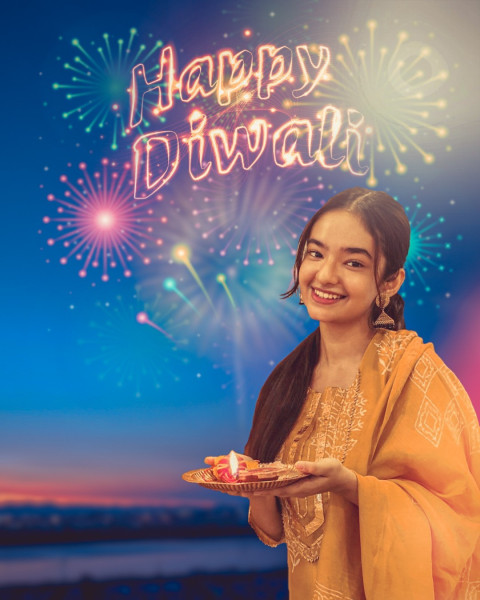 Happy Diwali HD Editing Background With Cute Girls Pics