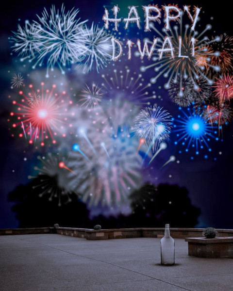 Happy Diwali HD Editing Firework Background CB Blue Wallpapers
