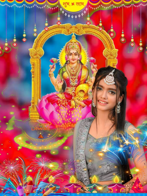 Happy Diwali Lakshmi Puja CB Editing Background With Girl