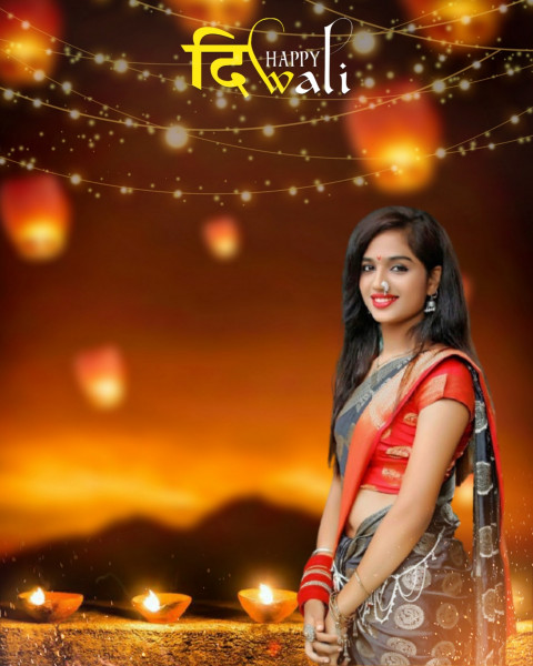 Happy Diwali Photo Editing Background With Girl For CB PicsArt