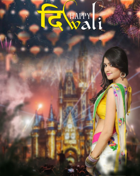 Happy Diwali Photo Editing Background With Girl For CB PicsArt