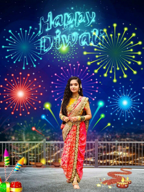 Happy Diwali PicsArt CB Background With Girls