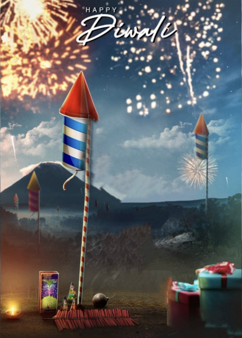 Happy Diwali Rocket Background For Picsart Cb Editing