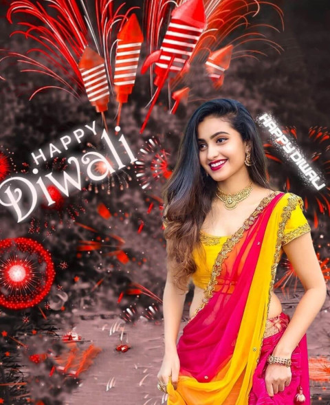 Happy Diwali Special Editing Background With Indian Girl Wallpapers