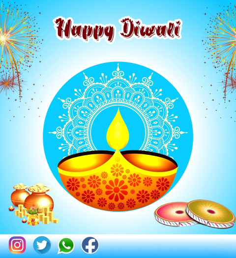 HAppy Diwali Wishes Photo Poster For WhatsApp DP Status