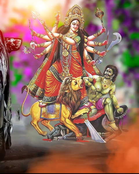 Happy Durga Pooja Background For Photoshop Editing