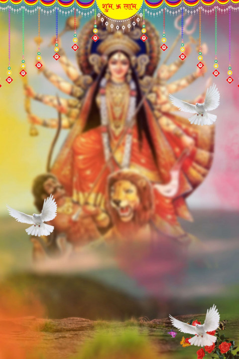 Happy Durga Pooja CB Background For Photo Editing Full HD