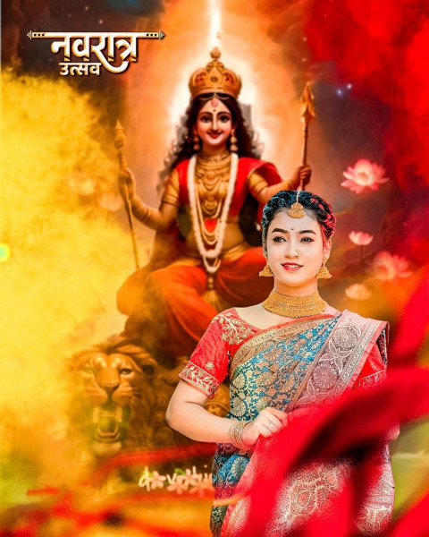 Happy Durga Puja Background CB Photo Editing With Girls Images