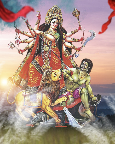 Happy Durga Puja Background Full HD For CB Photoshop Editing