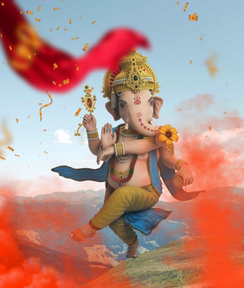 Happy Ganesh Chaturthi Photoshop Editing Background Hd
