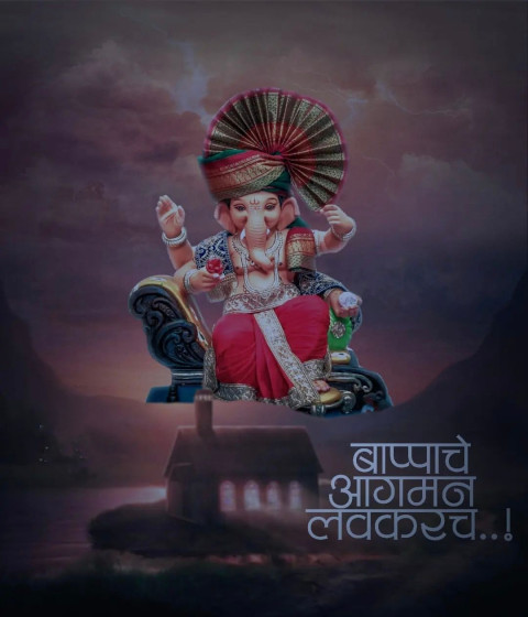Happy Ganesh Utsav Mararhi Banner Background Full HD Img