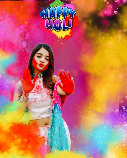 Happy Holi 2025 Cb Photo Editing Color Background Girls Free