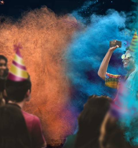 Happy Holi Background For Photo Editing