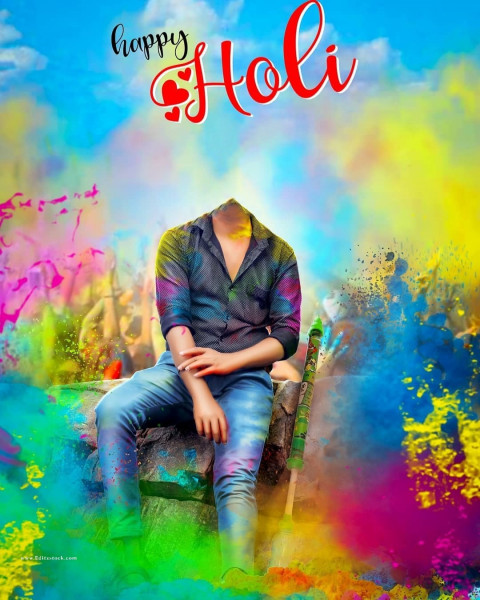 Happy Holi Background Without Head For CB Editing