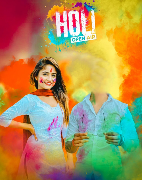 Happy Holi Background Without Head For CB Picsart Editing New