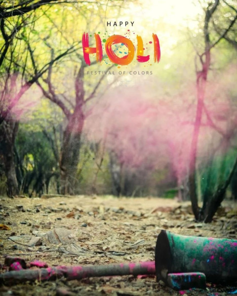 HAppy Holi Colorful Smoke Backgroud CB Photo Download