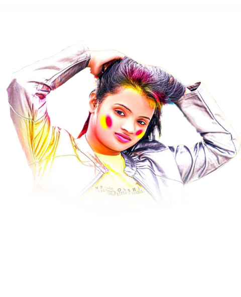 Happy Holi Girl PNG Transparent Images HD