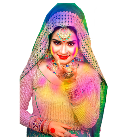 Happy Holi Girl PNG Transparent Images New