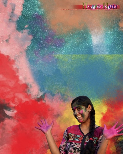 Happy Holi Photo Editing Background