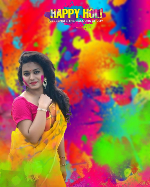 Happy Holi Photo Editing Backgrounds With Girl For Picsart