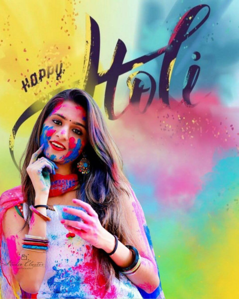 Happy Holi Photo Editing CB Background Download HD