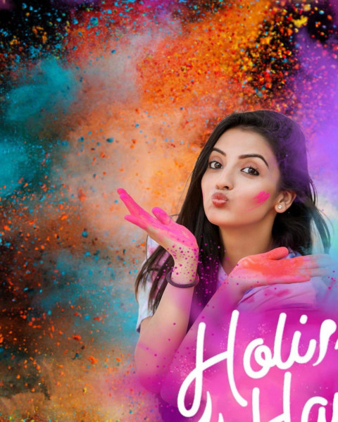 Happy Holi special Photo Editing Background With Girl