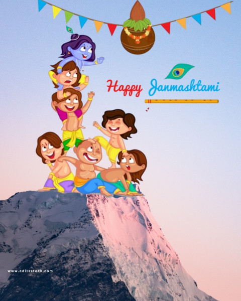 Happy Janmashtami CB Picsart Editing HD Background Download