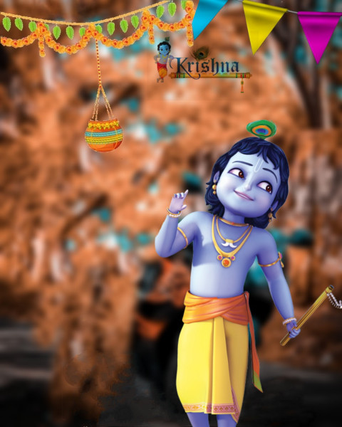 Happy Janmashtami Editing Background Hd