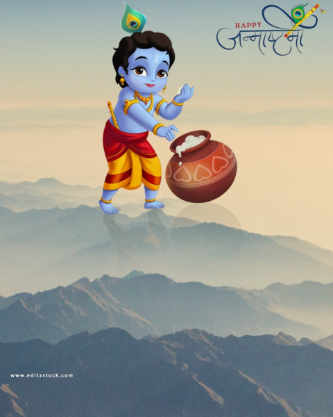 Happy Janmashtami Photo Editing CB PicsArt Background Download HD