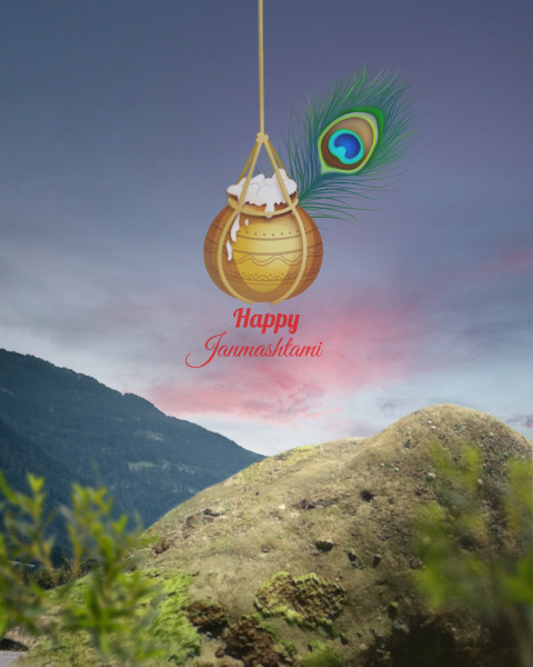 Happy Janmashtami Photo Editing CB PicsArt Background HD Pics
