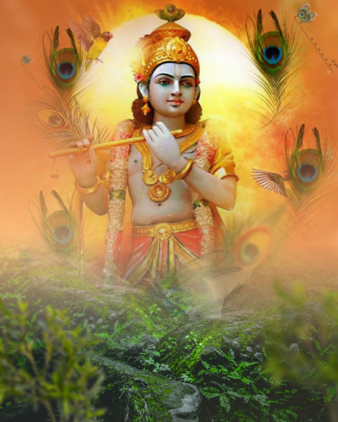 Happy Krishna Janmashtami CB Picsart Editing Background Full HD