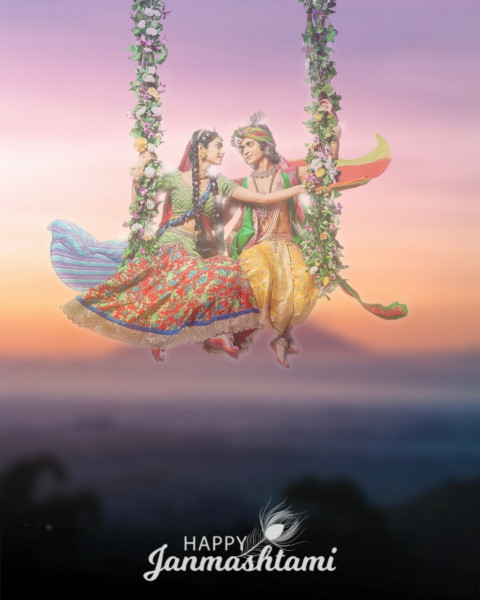 Happy Krishna Janmashtami PicsArt Editing Background Full HD