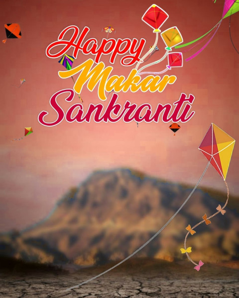 Happy Makar Sankranti CB Photo Background Full HD for Editing