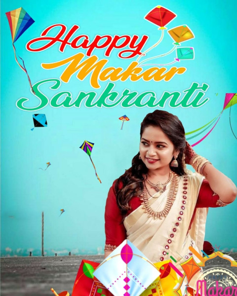 Happy Makar Sankranti Festival Cute Girls CB Photos Editing