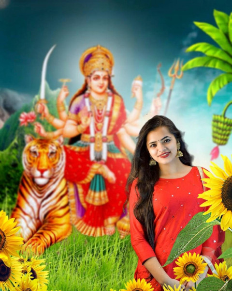 Happy Navratri Background With Girls CB Photo Editing Images HD