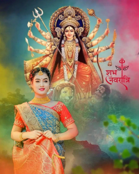 Happy Navratri Photoshop Editing Background With Girl