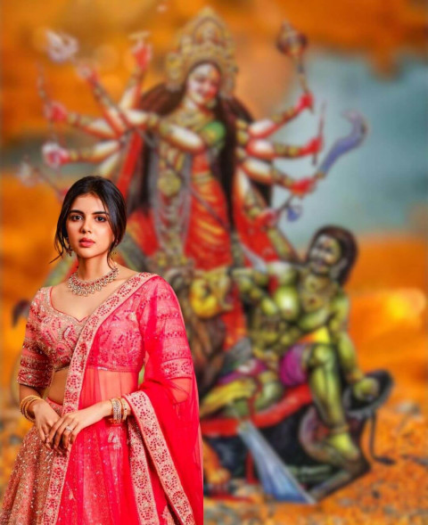 Happy Navratri Special Photo Editing Background With Girls