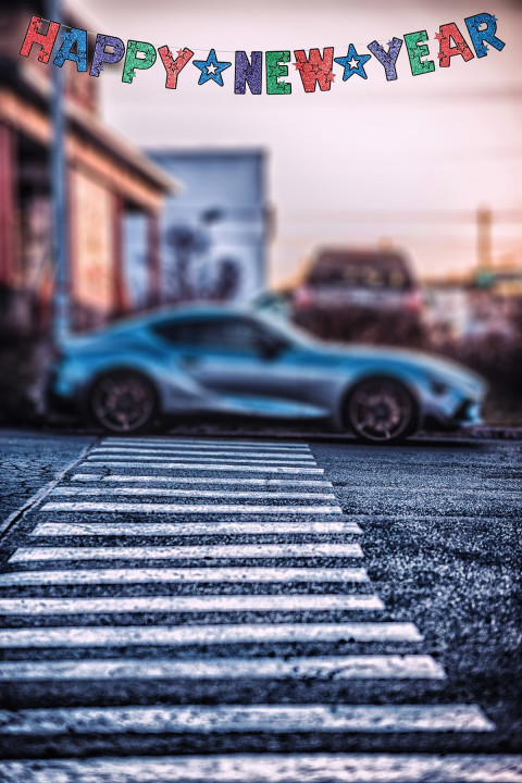 2025 New Year Blur Road CB Car Background For Editing