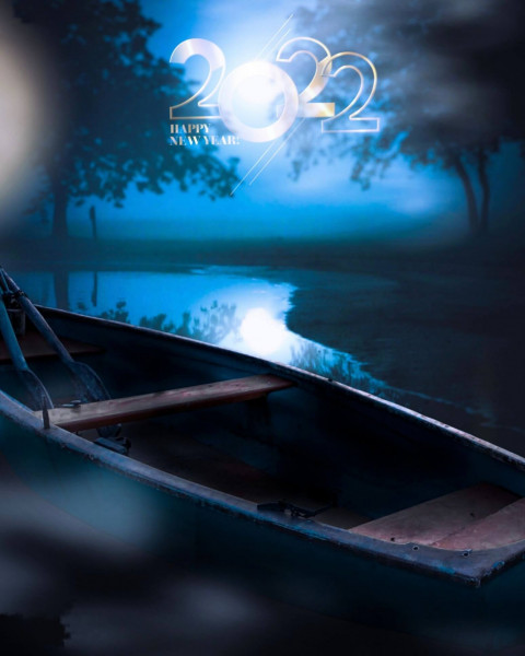 Happy New Year 2022 Boat PicsArt Editing Background HD