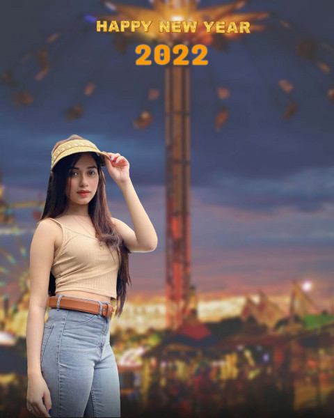 Happy New Year 2022 Cb Background With Girl