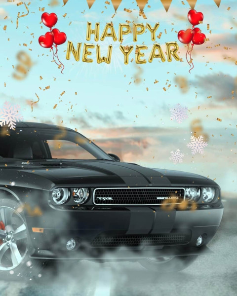 Happy New Year 2025 Car And Smoke Edit Background Download