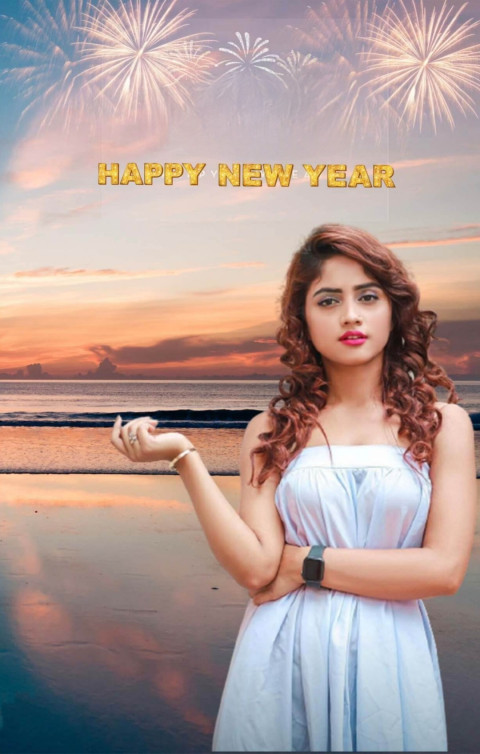 2025 Firework New Year Free Editing CB Background With Girl