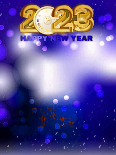 Happy New Year 2023 Fireworks Blue Background For CB Editing