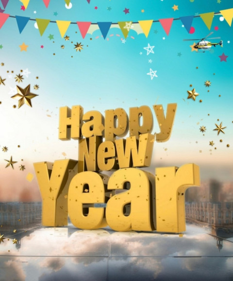 2025 New Year Celebration HD Background For CB Editing