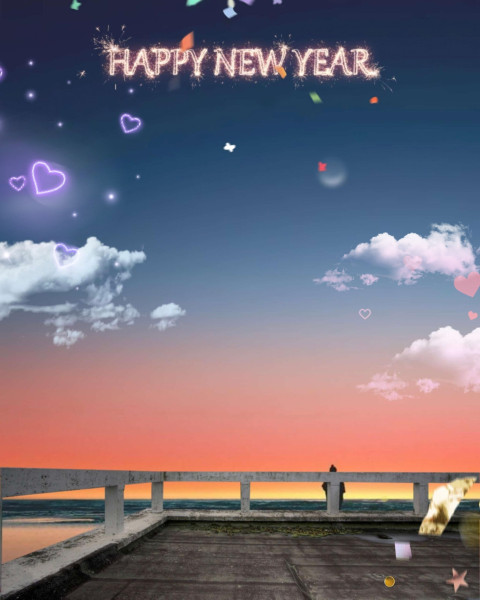 Happy New Year 2025 HD Dark Sky Background Free Download