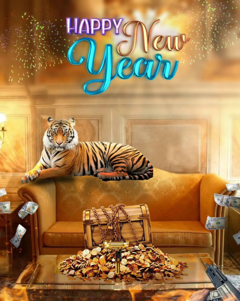 Download Picsart New Year 2023 Tiger Editing HD Background