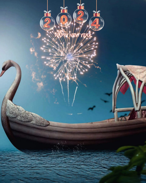 Happy New Year 2024 Background For Picsart CB Firework Editing Photo