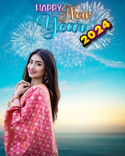 Happy New Year 2024 Editing Background Png With Girl Photos