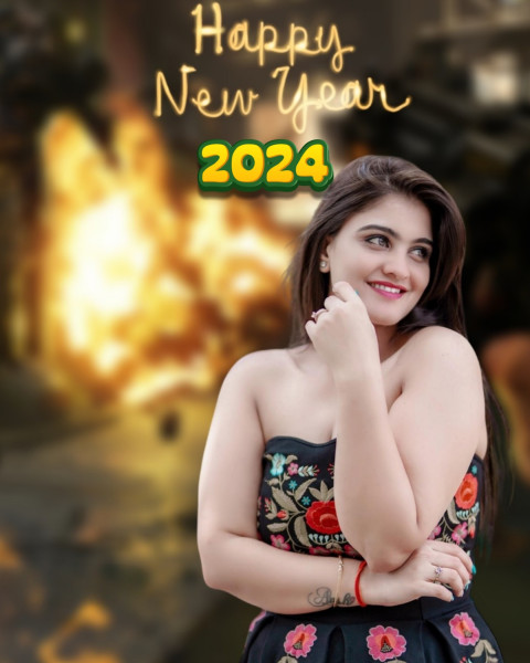 Happy New Year 2024 Editing Background Png With Smile Girl Photos