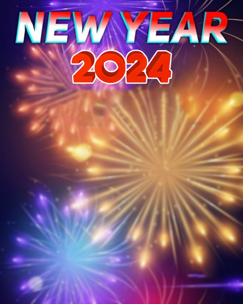 Happy New Year 2024 Editing Blur Firework Background Full HD